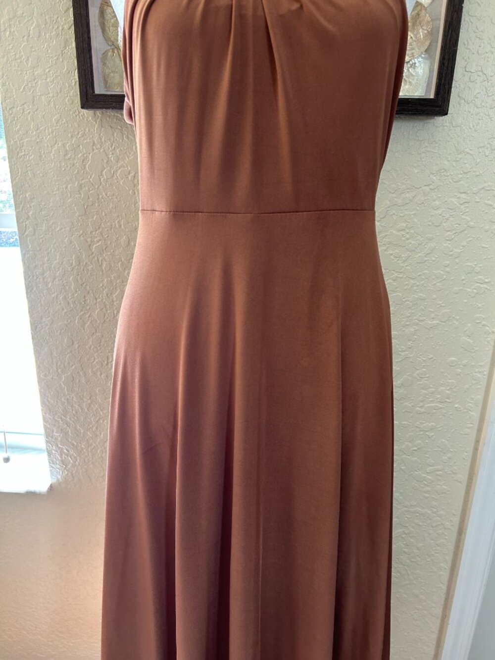 Bronze Circle Gathered Midi Dress - Picture 3 of 6